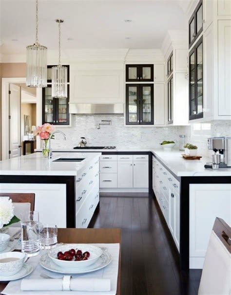 white cabinets with black trim